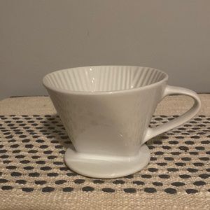 White ceramic pour over mug